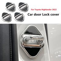 ✈ Car Door Lock Protective Cover For Toyota Highlander 2022 Stainless Steel Black Door Stickers