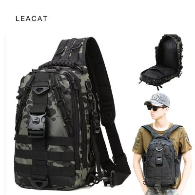Leacat กระเป๋าเป้สะพายหลังขนาดใหญ่,กระเป๋าเป้สะพายหลังสำหรับยุทธวิธีปีนเขากีฬาตั้งแคมป์เดินทางกระเป๋าสะพายไหล่สำหรับปีนเขา