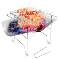 Folding Barbecue Grill Camp Grill Mini Grill Outdoor Stainless Steel Firewood Stand Portable Charcoal Camping Stove Picnic Tool For Home Park   Kitcken BBQ Use