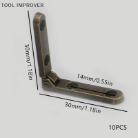 TOOL IMPROVER 10PC 30X30mm เฟอร์นิเจอร์ขนาดเล็กบานพับสังกะสีอัลลอยด์90องศา Seven-Letter Spring บานพับสำหรับเครื่องประดับอุปกรณ์ตู้ฮาร์ดแวร์