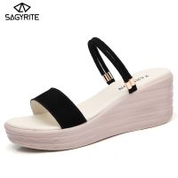 ✑❦❀ SAGYRITE Women Sandals Wedge Sandals Platform High Heels Sandals Elevator Shoes Height Increase Taller 6.5cm