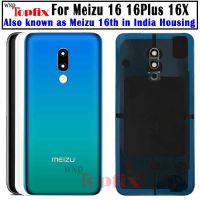 สำหรับ Meizu 16 16th เคสกระจกด้านหลังประตูบ้านเปลี่ยน Meizu 16 Plus ฝาหลังปิดแบตเตอรี่ด้วยสติกเกอร์กาว16x ฝาหลัง