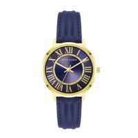 Anne Klein AK/3836GPNV นาฬิกาข้อมือผู้หญิง สายหนัง สีน้ำเงิน