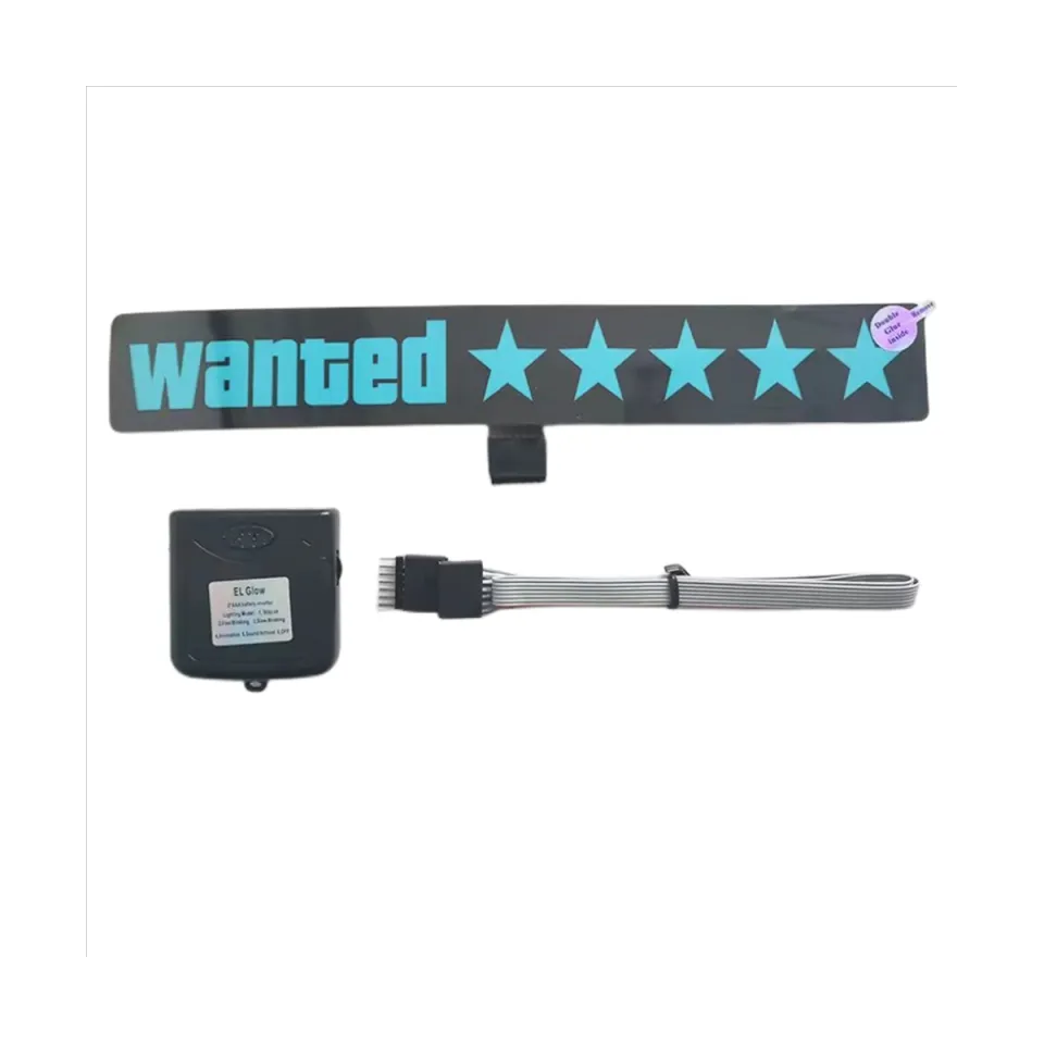 Windshield Electric 5 Stars Wanted Car LED Sign Light Up Window