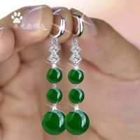 Natural Agate Earrings 925 Silver Ear Buckle Anti Allergy Simple and Exquisite Long Earrings Feminine Versatile Girlfriend Style 9IBO