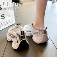 Sports shoes for women the new summer 2023 net surface breathable bottom thick white light soft-soled running higher torre shoes