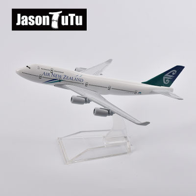 JASON TUTU 16cm Air New Zealand Boeing B747 Plane Model Aircraft Diecast Metal 1400 Scale Airplane Model Gift Collection