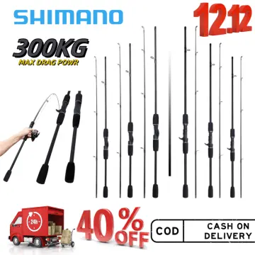 Portable Fishing Rod 1.6/1.8m Fiberglass Spinning Baitcasting Rod