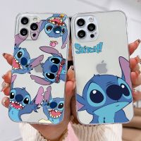 （ร้อน）ดิสนีย์การ์ตูน Lilo Amp; Stitch สำหรับ Apple iPhone 14 13 12 11 Pro Max มินิ XS XR X 8 7 6วินาที6 5วินาทีบวกกรณีโทรศัพท์ซิลิโคนใส