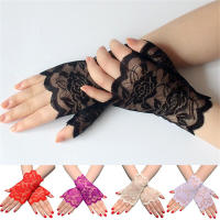 Fancy Dress Party Ladies Outdoor Sports Summer Driving Sunscreen Gloves Fingerless Gloves Lace Gloves