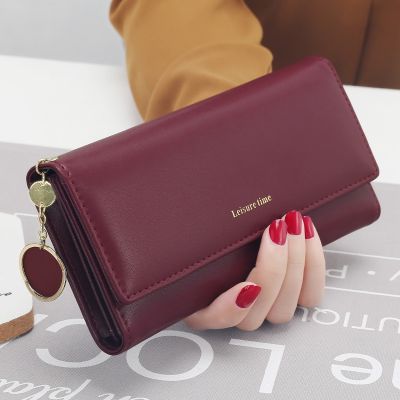 New Fashion Women Wallets Brand Letter Long Tri-fold Wallet Purse Fresh Leather Female Clutch Card Holder Cartera Mujer