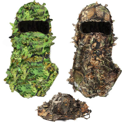 3D Maple Leaf ยุทธวิธี Balaclava Full หน้ากากตกปลาล่าสัตว์หมวกผู้ชาย Wargame กลางแจ้ง Sniper ทหาร Camouflage หมวก