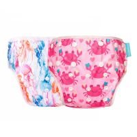 Happy Flute 2pc Baby Summer Reusable Adjustable Cloth Diapers Pool Pant Swimming Diaper Cover Washable Baby Nappy Cloth Diapers