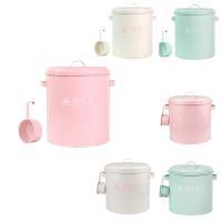 Sealed Rice Bucket Flour Storage Box Iron Sheet Washing Powder Bucket Grain Dispenser Dog Cat Food Storage Container