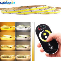 Bicolor CCT COB Strip LED Light Bar with Dimmer 24V 12V FOB Soft Flexible COB Tape Yellow Cool White 2700-6500K Dimmable