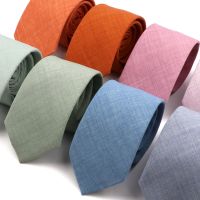 【HOT】✗☽◆ New Color Ties Men Pink Cotton Necktie Narrow Collar Cravat Wedding Accessories