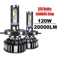 2ชิ้น H7หลอดไฟ Led ชิป CSP H11ไฟฉายคาดศีรษะ LED อัตโนมัติ H4 CANBUS หลอดไฟไฟหน้ารถมอเตอร์ไซค์แบบ Led 120วัตต์20000LM H8/H9/12โวลต์