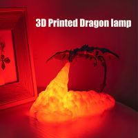 Dragon Shape LED Night Light 3D Printing Dragon Flame Breathing Slow Change Room Decor USB Rechargeable Light Birthday Toy Lamp Night Lights