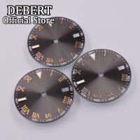 DEBERT New 29Mm NH35 NH36 Black Reflection Pattern Date Window Rose Gold Or Silver Watch Face For Nh35a Nh36a Automatic Movement