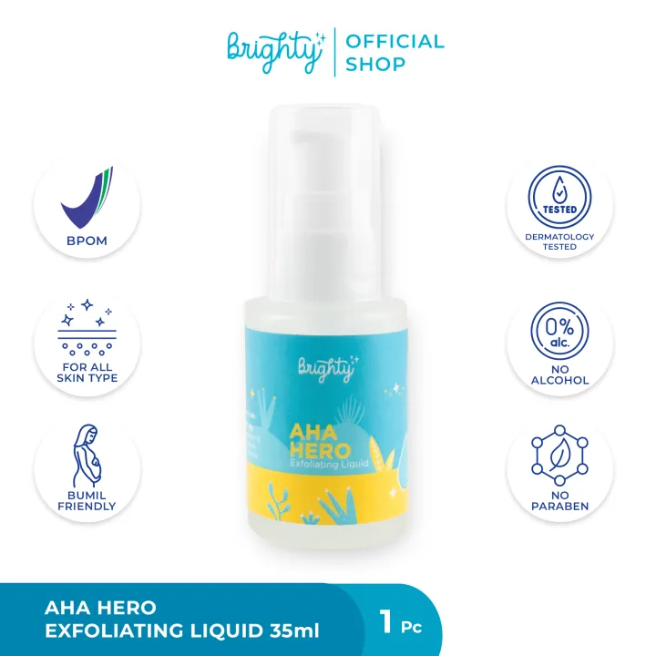 Brighty AHA HERO Exfoliating Liquid (Serum Pencerah Ketiak / Jerawat Punggung / Back Acne