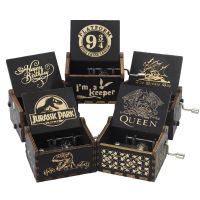 HOT Wooden Hand Crank Black The Godfather Queen Jurassic Park Music Box Children 39;s Holiday Gifts Christmas Gifts New Year Gift