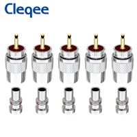 Cleqee 10pcs UHF Male PL259 Plug Solder Adapter with Reducer for RG8 RG213 LMR400 Coaxial Cable Ham Radio Antenna Connector