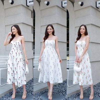 𝑻𝒉𝒊𝒕𝒊𝒚𝒂🩶🩷 BLOSSOM Dress 🌷เดรสผูกคอทรงคลอเซ็ต ใส่แล้วให้ฟีลเจ้าหญิงสุดๆ ช่วงบนกระชับเก็บทรง มีซิปซ่อนด้านข้าง