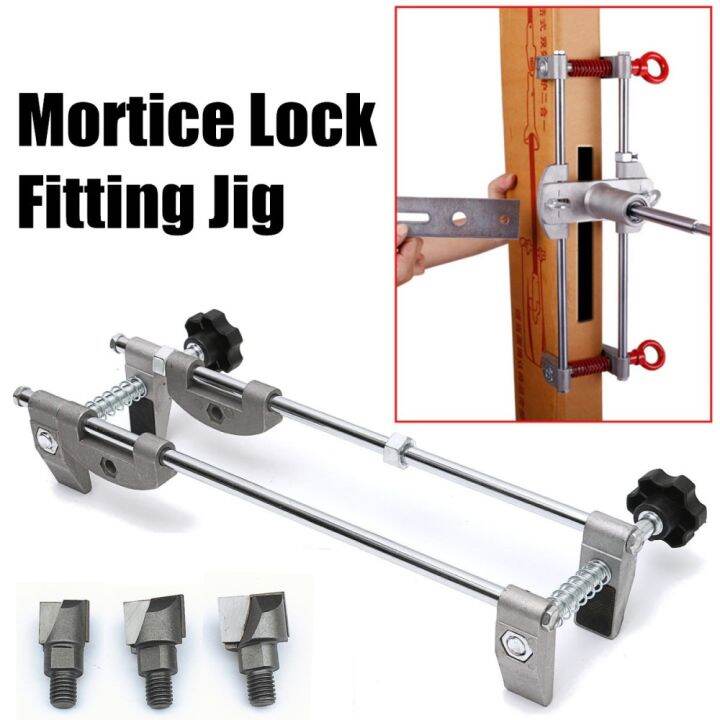 【LZ】 90MM Mortice Lock Fitting Jig Kit Carbide Tip Wood Cutter Door