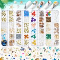 Ocean Nail Charms Design Pearls Rivet Shell Starfish Pixie Stones Rhinestones For Nails Art Decorations Jewelry Accessories