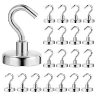 20 Pcs Strong Magnetic Hooks Heavy Duty Wall Hooks Hanger Key Coat Cup Hanging Hanger for Home Kitchen Storage Organization