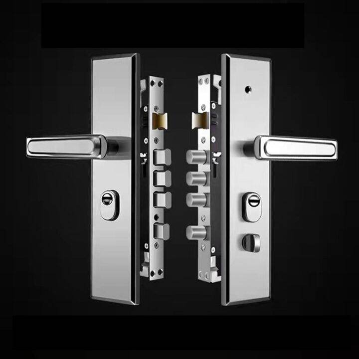 Universal Entrance Security door lock Stainless steel shinny Multifunction Antitheft door