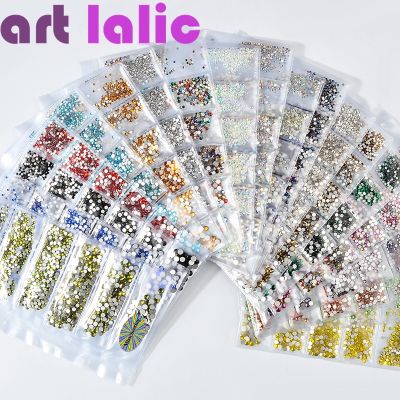 【CW】 1Bag Mixed Size Rhinestones Nails Decorations 20 Colors Crystals Strass Glass Gem Manicure Tools