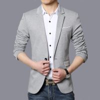 ZZOOI Mens Casual Blazers Coats Korean Fashion Mens Clothes Patchwork Suit Jacket Men Slim Fit Streetwear Suit Coat