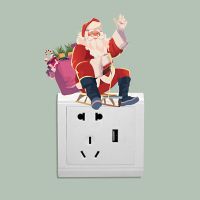 Cartoon Animal Santa Claus Switch Cover Room Decoration PVC Mural On-off Switch Sticker Self-Adhesive Switch Outlet Wall Sticker Wall Stickers Decals