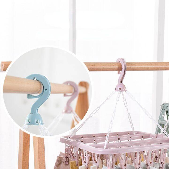 thickened-32-clips-folding-clothes-dryer-hanger-multi-clip-clothespin-hanger-household-windproof-socks-underwear-drying-rack-clothes-hangers-pegs