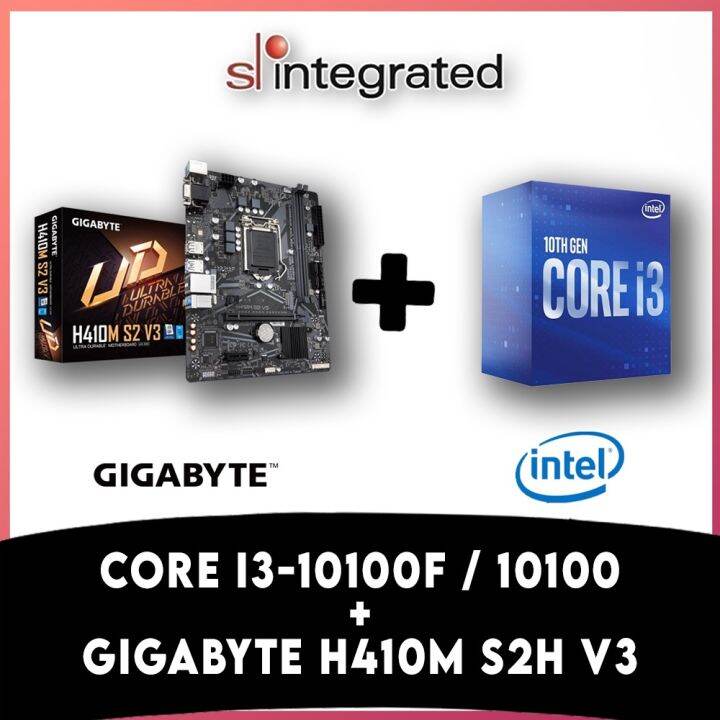 GIGABYTE H410M S2 V3 MOTHERBOARD + INTEL CORE I3 10100F / 10100