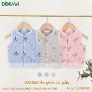 DA1860 Áo gile cài giữa thu đông DOKMA bé trai - bé gái cotton dày vừa