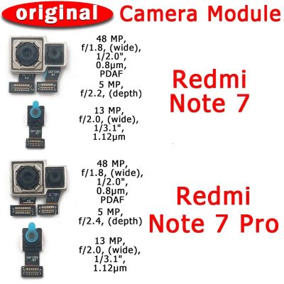 กล้องหลังด้านหน้าและด้านหลังของแท้สำหรับ Redmi Note 7 Pro โมดูลกล้องหลักอะไหล่ทดแทนสายเคเบิลงอได้