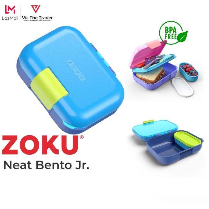 Zoku BPA Free Light Weight Neat Bento Jr. Kid's Lunch Box, Compact Design, Kids