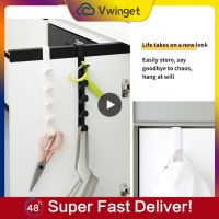 【YF】 Portable Wardrobe Coat Hook Multifunctional Creative Clothes Behind The Door 5 Hooks Kitchen Organizer Simple Storage