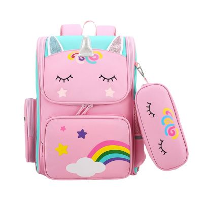 Cartoon Unicorn Student Children School Bags Girls Cute Kids Backpack Lightweight Waterproof School bags with pencil case