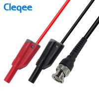 Cleqee P1010 Bnc Q9เป็นแบบคู่4มม. ซ้อนกันหุ้มปลั๊กกล้วยกับสายโพรบทดสอบตะกั่ว120ซม.