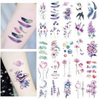 3D Watercolor Flower Waterproof Tattoos Sticker / Women Man Sexy Arm Legs Realistic Temporary Tattoo / Water Transfer Mixed Style Stickers Body Decoration