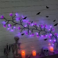 Halloween 45 Branches Garland Led String Light Horrible Vine Party Lamp Fireplace Spiders Bat Fairy Lights For Garden Yard Decor