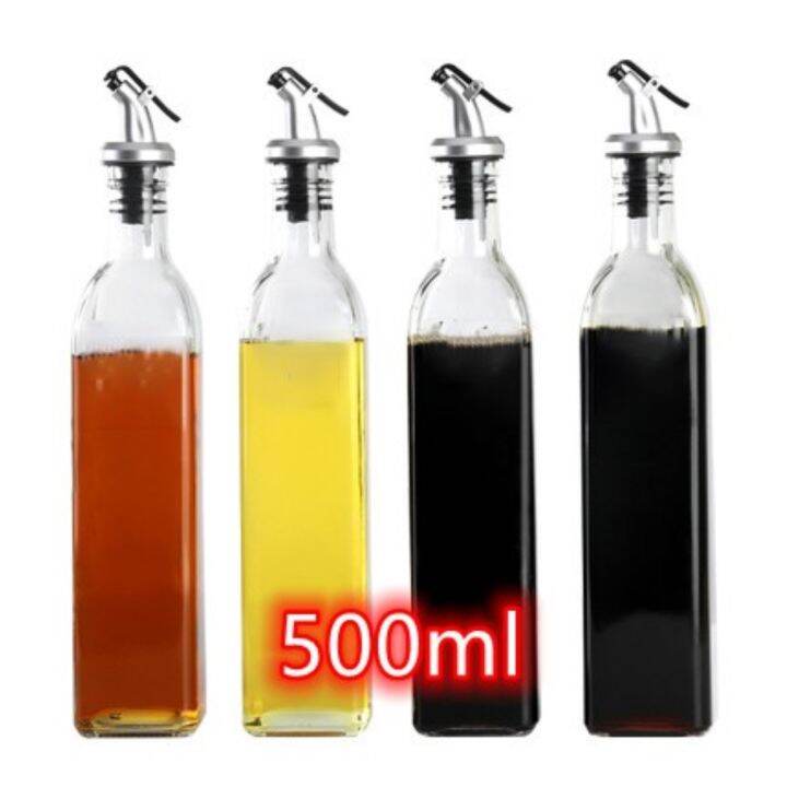 500ml Condiments Bottle Dispenser Glass Oil Bottle Jar Soy Sauce