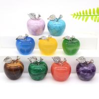 30MM Apple Statue Healing Crystal Home Decoration Gemstone Natural Stone Carved Figurine Room Ornament Christmas Gift Wholesale