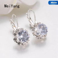 MeiYang หินคริสตัลขนาดใหญ่ Rhinestone ต่างหูรูปหยดน้ำ Cube Zirconia Cuff ต่างหูผู้หญิงเครื่องประดับ Pendientes Mujer Dropshipping