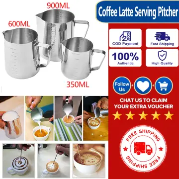 Stainless Steel Milk Frothing Jug Silver Frother Coffee Latte Container Metal  Pitcher Barista Cup