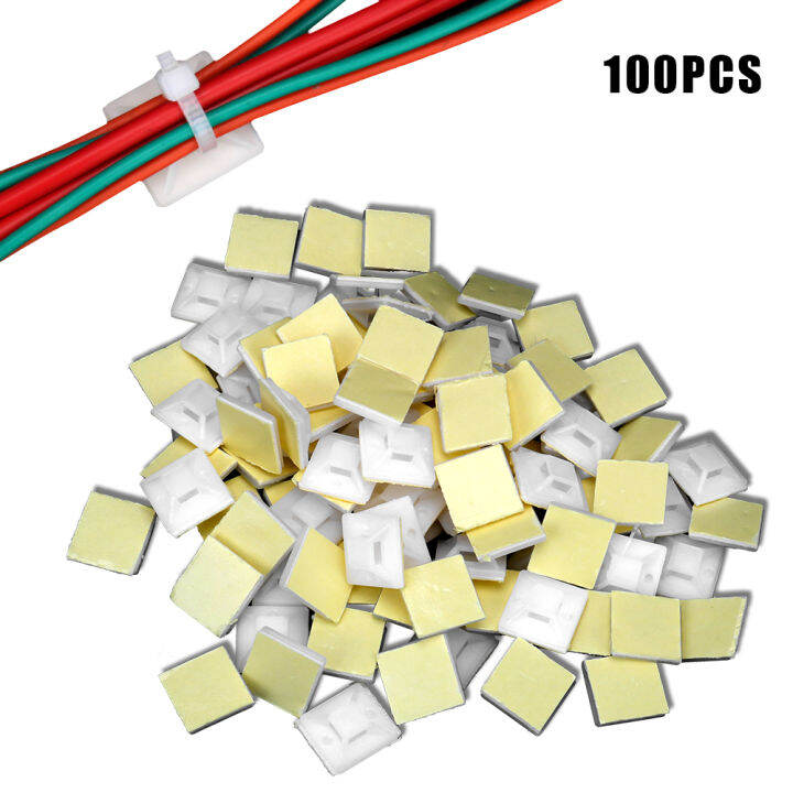 Self Adhesive Cable Tie Base Wire Wall Holder Cm X Cm White Fixing Seat Clamps Zip Tie Mount