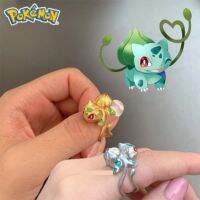 แหวนโปเกมอน Bulbasaur เครื่องประดับเงินการ์ตูน,อุปกรณ์ต่อพ่วงน่ารักวาดมือน่ารักของขวัญวันเกิดเด็กผู้หญิงไม่ซีดจาง